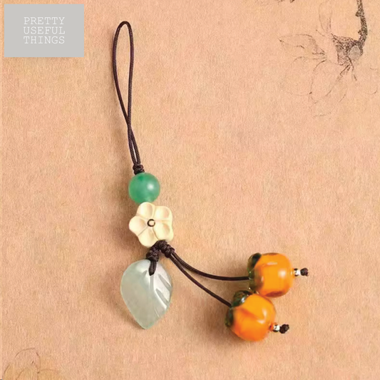 Golden Persimmon Phone Charm